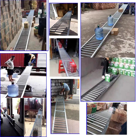 Heavy-Duty 40Cm Stainless Steel Roller Conveyor With 13 Foot Length for efficient goods transport in various industrial settings.