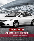 White 2006-2011 Honda Civic parked in front of modern architecture showcasing compatibility with suspension kit