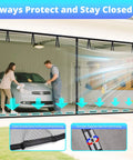 Two Car Garage Door Screen With Magnetic Retractable Fiberglass Mesh Heavy Duty Weighted Bottom Easy Assembly Hands Free Door With 40 Magnets For Garage And Entrance Transform Your Space Into Fresh Air Oasis