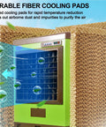 Heavy Duty Portable Swamp Cooler Featuring 8830 CFM Airflow And 10.6 Gallon Tank For Garage Cooling And Humidifying with cooling pads.