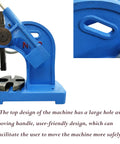 Rock Solid Two Ton Manual Arbor Press Built Tough With Cast Iron Body And Smooth Ratcheting Lever For Bench Mountable Stamping And Heavy Duty Metal Working Jobs, close-up of moving handle and design.