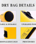 Details of Totally Waterproof Dry Bag For Kayaking And Boating with focus on stability, POM, personalized logo and procedures.
