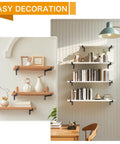 Heavy Duty 6 Pack 8 Inch Shelf Brackets Wall Mounted Industrial Beefy Metal Shelving Supports With Lip for DIY Garage Storage