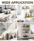Heavy Duty Floating Shelf Brackets 12 Inch 0.2 Inch Thick 6 Pack in living room, bath, bedroom, kitchen applications