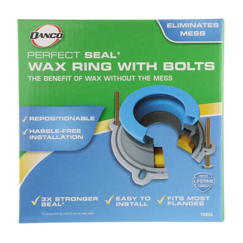 Box of Perfect Seal Toilet Wax Ring With Bolts No Mess Installation Repositionable Toilet Seal Delivers A Stronger Leak Proof Fit