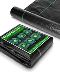 Heavy Duty Weed Barrier Fabric For Gardens And Lawns, 3.2 X 16.4 Ft Premium Landscape Fabric, folded and rolled in image