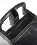 Top Tier Heavy Duty Two Shelf Utility Cart With Durable Structural Foam Lipped Trays And Smooth Glide Handles 500 Lb Capacity close-up of tray and handle