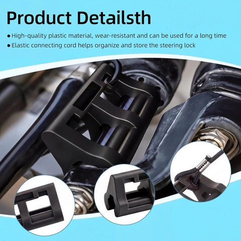 Two Sets Of 4-Inch Black Hydraulic Outboard Steering Locks For Trailering And Transport - Easy Install, Keep Your Boat From Swingin, Secure During Towing, Durable Clamp On Steering Cylinder Rod Locks