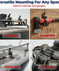 Heavy Duty Shovel Mount For Roof Rack With Metal Rubber Axe Holder And Quick Release Clamps versatile mounting options.