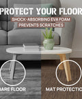 Living room with Interlocking EVA Foam Floor Tiles Puzzle Mats With Border 24x24 Inches for floor protection compared to bare floor.