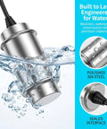 Straight Up Powerful 120W Ultrasonic Cleaner With Stainless Steel Tank And 5 Minute Timer submerged in water with polished steel.