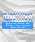 Super Tough Clear 13 Gallon Trash Bags 250 Count Bulk Stash Heavy Duty Tall Kitchen Liners Leak Resistant Garbage Sacks showing tear resistant feature.