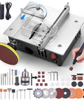Compact Mini Table Saw Featuring Game Changing Dual Motor Safety Switches Super Sleek Precision Craft Cutter Designed To Stop Kickback Dead Comes Loaded With An Epic 135 Piece Accessory Kit For Your Daily Grind.
