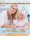 Children with United States Map For Kids Poster Large 24.6 By 14.5 Inches Laminated 200Gsm Colorful Educational Poster