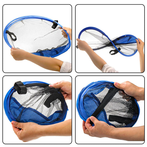 Set Of 3 Golf Chipping Nets With 12 Inch, 18 Inch, And 24 Inch Pop Up Targets For Indoor Outdoor Practice In The Backyard folding view
