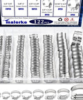Heavy Duty 122 Pcs Stainless Steel Hose Clamp Assortment Kit With Adjustable Worm Gear Clips Perfect For Auto Radiator Plumbing Fuel Lines And Harsh Engine Bays Made To Fit All Sizes Ranging From Quarter Inch To Two Inches, 304 stainless steel clamps in storage case