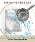 Dishwasher safe Stainless Steel Measuring Cup 1 Cup - Heavy Duty Kitchen Workhorse For Wet And Dry Ingredients, 250 Milliliters, 8 Ounces, Rust Resistant Metal Scoop, Built To Last, Perfect Go-To Mini Dog Food Scoop