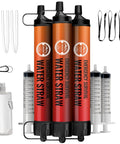Emergency Water Filter Straw 3 Pack For Hiking Camping And Outdoor Prep Personal Survival Filtration System Water Purifier