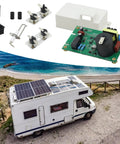 Top Travel Trailer Water Heater Repair Kit With Control Board Thermo Assemblies Electrode And Rocker Component For 12V Systems Fix Startup And Temp Glitches Fast laid on a scenic RV background.