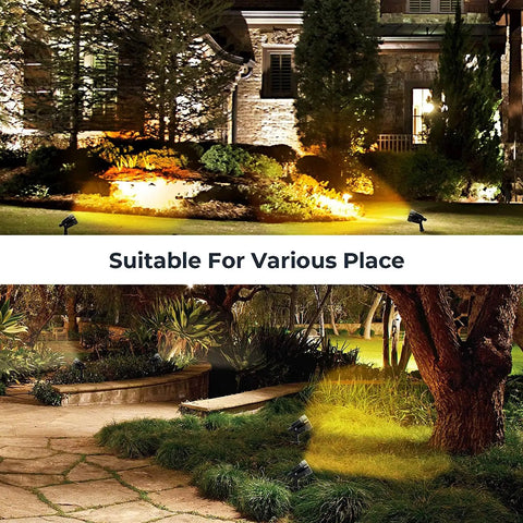 5W AC120V Landscape Up Down Spotlight With Spiked Stand illuminating garden path with warm white light