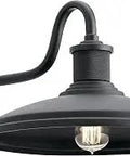 Allenbury 14 Inch One Light Outdoor Wall Light with Textured Black Finish Classic Coastal Farmhouse Style mounted on wall