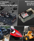 R7FG and R6FG Gyro Receivers for Ultra Reliable 7 Channel RC Radio Transmitter 2.4GHz 600m Range, used in cars and boats