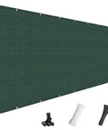 Outdoor Sun Shade Sail 18 By 26 Feet With Grommets And D Ring UV Blocking Breathable HDPE 180GSM in green with accessories