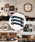 Top Shelf Heavy Duty Black Sawtooth Picture Hangers Supports 20 Lbs Rust Resistant Steel Wall Mount Hook Set 100 Pc Pack displayed in a home gallery.