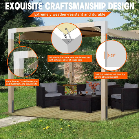 Heavy Duty Pergola Bracket Kit With 2 Way L Shaped Corner Brackets For 4x4 Wood Beams Indoor Outdoor White Galvanized Steel With Matte Black Powder Coat Hardware Included For Easy DIY Gazebo Proch Or Log Cabin Projects Built To Last
