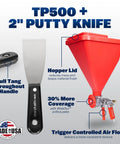 No Nonsense Hopper Gun And Texture Sprayer Built To Crush Thick Drywall Mud Smoothly With Wide Spray Pattern For Lightning Fast Wall Texturing And Renovation with putty knife and hopper lid