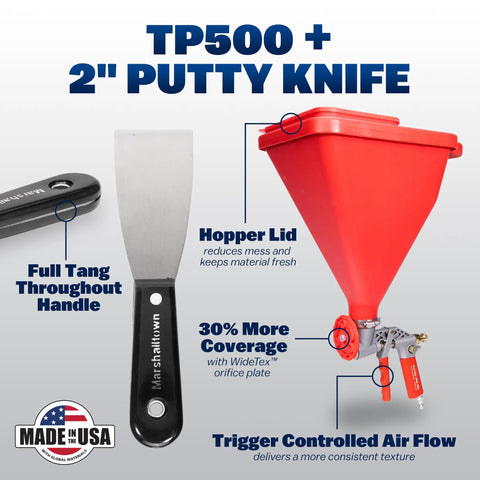 No Nonsense Hopper Gun And Texture Sprayer Built To Crush Thick Drywall Mud Smoothly With Wide Spray Pattern For Lightning Fast Wall Texturing And Renovation with putty knife and hopper lid
