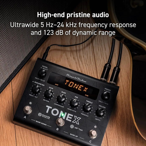 TONEX Pedal Ultra Realistic Stereo Multi-Effects For Guitar And Bass With 150 Gig-Ready AI-Powered Presets in close-up view