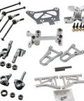 CNC Aluminum 1/10 RC Car Beefed-Up Upgrade Kit For HPI RS4 3 Evo Nitro Suspension Arms C Hubs Steering Driveshaft Set Silver Heavy-Duty