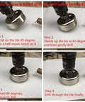 Four steps to use Seven Inch Diamond Tile Hole Saw Drill Bit For Glass, Ceramic, Stone And Granite with hand drill.