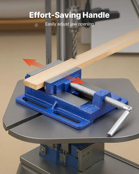 Pro Grade 6 Inch Drill Press Vise With Slotted Base Heavy Duty Cast Iron Workbench Vice For Woodworking And Metalworking Portable Bench Vise That Grips Tight Up To 7kN Non Slip Jaws For Drilling Engraving Cutting And More, holding wood on drill press