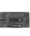 M11 X 1.5 Metric Head Bolt Thread Repair Kit For Stripped Cylinder Head Threads includes drill and tap in molded case.