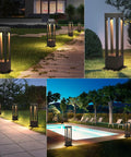Deck Out Your Curb Appeal With These Sick Outdoor Pathway Lights Featuring High Brightness Led Chips And Weatherproof Design Classic Square Carriage Lanterns Perfect For Driveways And Backyard Walks, illuminated pathway lights on grass and patio areas.