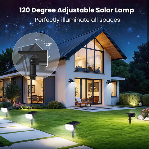 Hella Bright Solar Spotlights Outdoor Waterproof Cool White Landscape Lighting With High And Low Dual Modes Slick Weather Resistant Design That Really Stands Out Top Shelf 4 Pack Bundle