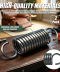 Sturdy Two Pack Recliner Tension Springs Precisely 2 7/8 Inches Long With 18 Tight Coil Windings For Hassle Free Furniture Fix And Slick Operation On Lane Sofas, detailed close-up showing zinc-plated finish.