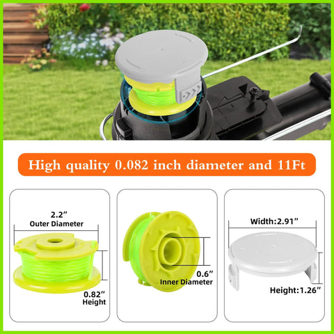 Replacement Weed Wacker String For Ryobi One Plus AC80RL3 0.08 Inch Trimmer Line Compatible With 18V 24V 40V Installed