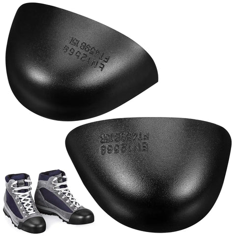 Black Steel Toe Cap Covers for Shoes and Work Boots, with a universal fit for men and women, durable safety toe guards visible.