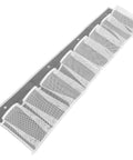 Compact Mesh Shoe Storage Hangs Beside Bed With 4 Hooks For RV Camper And Home to Stash Sneakers and Boots, gray mesh with pockets.
