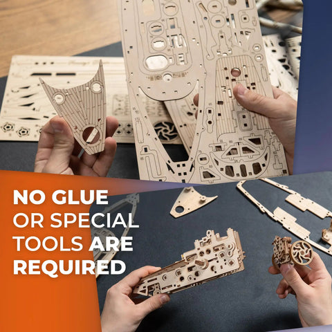 Serenity's Dream 3D Wooden Yacht Puzzle Kit For Grownups, DIY Model Building Hobby Craft With Moving Sails, Brain Teaser And Engineering Gift, Miniature Sailing Vessel For Builders And Puzzle Lovers assembled wooden parts, no glue needed