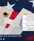 Outdoor 3x5 Ft American Flag With Tearproof Fade Resistant Spun Polyester Brass Grommets and Embroidered Stars
