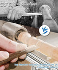 Curved lathe tool rest with 1-inch post; hardened steel, compatible with 25mm lathe holders for wood turning.