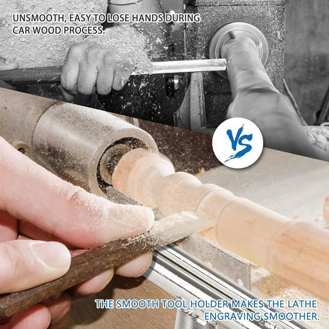 Curved lathe tool rest with 1-inch post; hardened steel, compatible with 25mm lathe holders for wood turning.