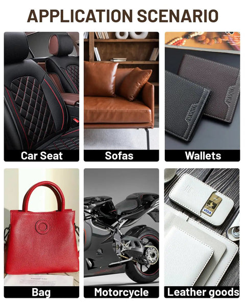 Heavy Duty Self Adhesive Leather Repair Tape Kit For Beat Up Furniture Sofa And Car Seats Quick Waterproof Vinyl Patch Fix on car seats, sofas, and wallets.