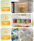 Six Pack 24 Oz Freezer Safe Food Storage Containers with Twist Top Lids BPA Free Leakproof and Reusable Microwave and Dishwasher Safe