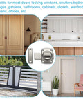Premium White Rotate Bolt Latch Set Heavy Duty Zinc Alloy Cabinet Locks With Slick Swivel Mechanism And No Sweat Install for various doors.