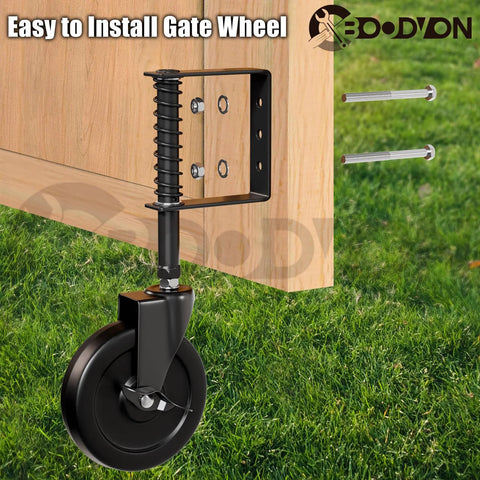 5 Inch Heavy Duty Gate Caster With Side Brake And Spring Loaded Shock Absorption 360 Degree Rotating Wheel for wooden gates
